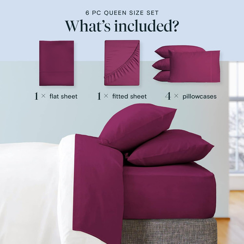 Juegos De Sábanas Y Fundas De Almohada Luxclub Berenjena 91