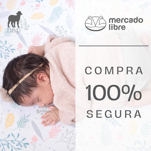 Protector De Cuna Nap Algodón 4x26 Cm - Confort Seguro Fases Lunares Azul Petróleo