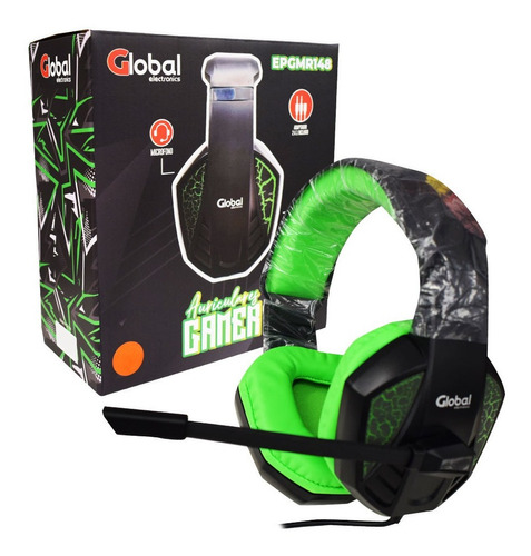 Auricular Gaming Con Microfono Y Luces Stereo Epgmr148 Verde