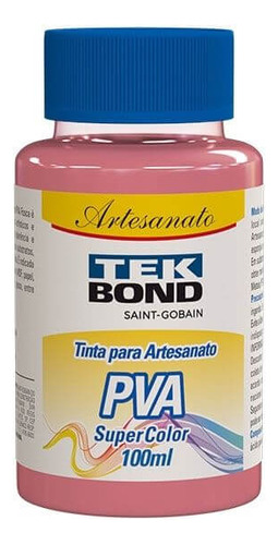 Tinta Pva Artesanato Tekbond Super Color 100ml Cores Claras Cor Rosa Flerte