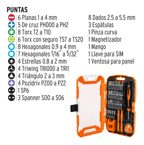 Juego Puntas 77pz Reparacion Celulares Laptops Pantallas