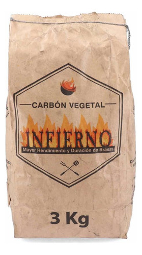 Bolsa De Carbón Vegetal Infierno 3kg