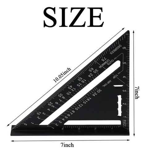 Urjumpea 7 Institución Regla Triangular De Techo 90 ° Ruler