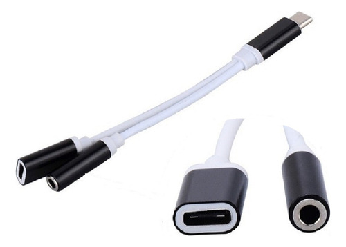 Cabo Adaptador Usb-c X P2 Femea Fone Ouvido X Usb-c Carregar