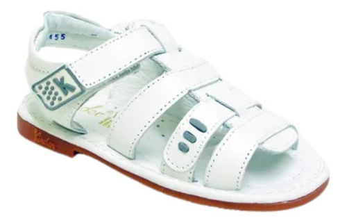 Huaraches Marca Kinder Para Niño 6111 Blanco Del 17.5 A 21 R