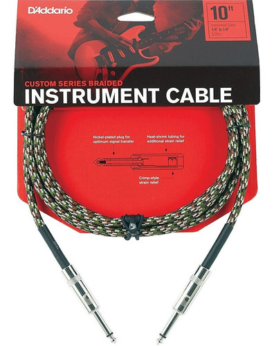 Daddario Pw-bg-10cf Cable Instrumento Guitarra Bajo 3 Metros