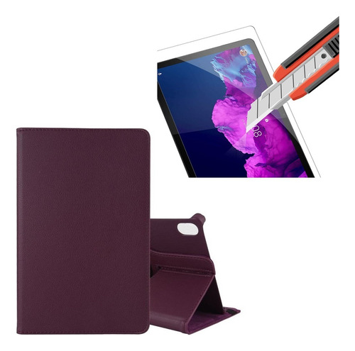 Funda De Cuero + Mica Vidrio Para Lenovo Tab P11 Tb-j606f