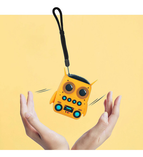 Alto-falante Portátil Baixo Canhão Interno Amarelo À