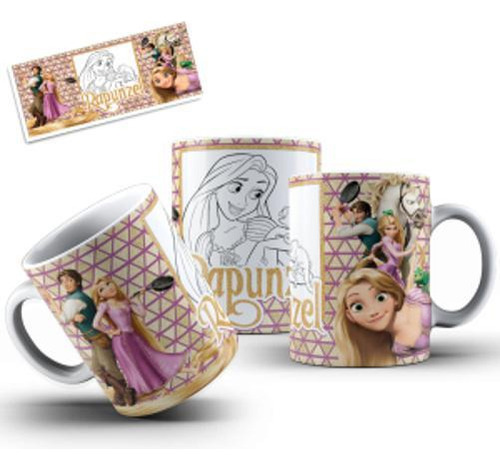 Taza para colorear Rapunzel