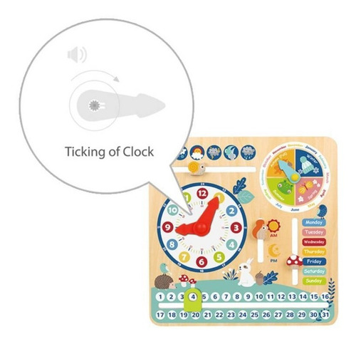 Imagem 2 de 4 de Calendário Relógio Brinquedo Infantil Didático