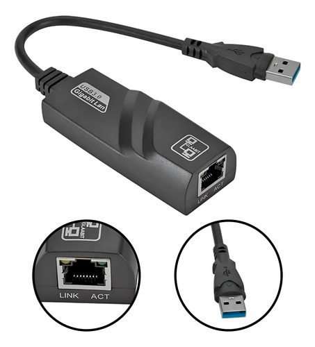 Adaptador Usb 3.0 A Rj45 Ethernet Gigabit Windows - Mac Os 