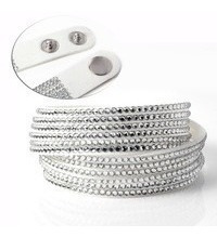 Bracelete De Cristais Modelo Slake Swarowski Branca