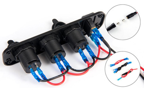 L 12v/24v Usb Tomada Carregador Led Voltímetro Verde