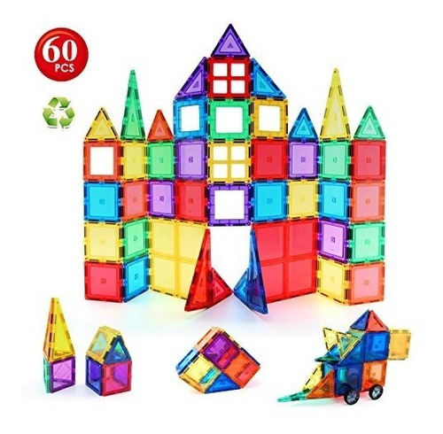 Imagen 1 de 5 de Cubo De Los Niños 60pcs Azulejos Magnéticos Set - Calidad Su