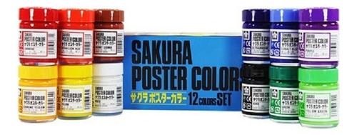 Tempera Profesional Sakura Set 12 Colores