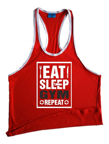 Musculosa Olimpica Eat Sleep Repeat Gym Gimnasio Crossfit