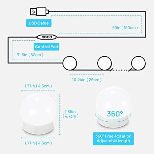 Luces Led De Tocador Para Espejo, Luces Estilo Hollywood Con