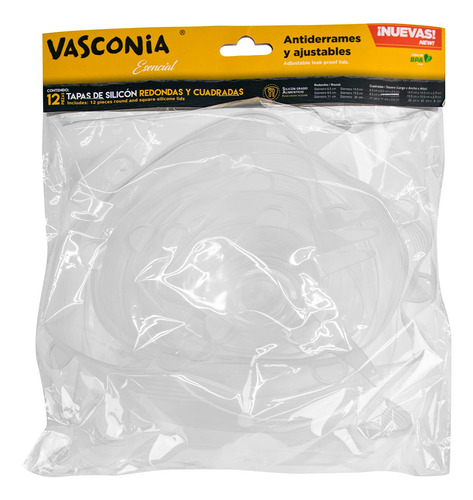 Tapas Elásticas Redondas Y Cuadradas De Silicona Esencial