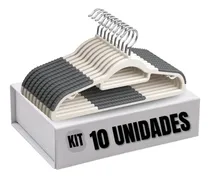Comprar Cabide Antideslizante, Cabide Adulto Slim, Cabide Emborrachado Reforçado Com Gancho Giratório 360°, Cabide Grande - 42cm, Ideal para Calças, Camisetas, Camisas, Blusas, Jaquetas, Kit com 10 cabides