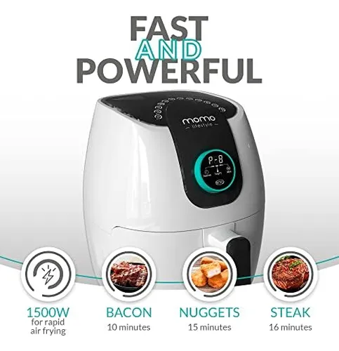 Freidora De Aire Momo Lifestyle 3.4 Qt Con Cerámica Y 12 Fun