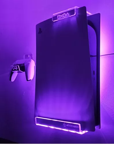 SOPORTE Ó BASE DE PARED PARA PS5 PLAYSTATION 5 CON KIT LED RGB