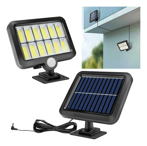 Lampara Led Exterior Solar De Pared De 120 Cob Con Sensor