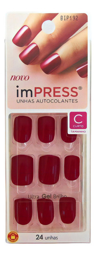 Unhas Autocolantes Easy Breez Curto Impress Kiss Ny Bip192