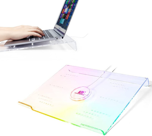 Selorss Acrylic Rgb Laptop Stand With Usb Charger,desk Gamin