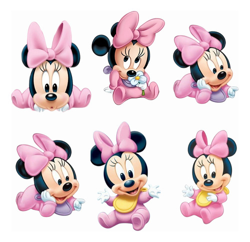 Stickers Minnie Bebe X 20 6cm Apta Para Termo Y Souvenir