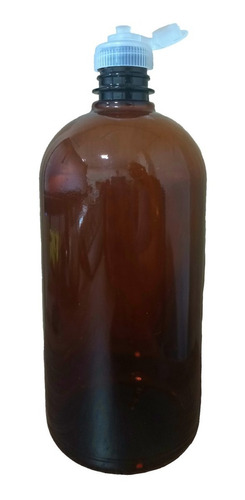 Botella, Envase De Pet 1lt Ámbar Con Tapa Flip Top X100