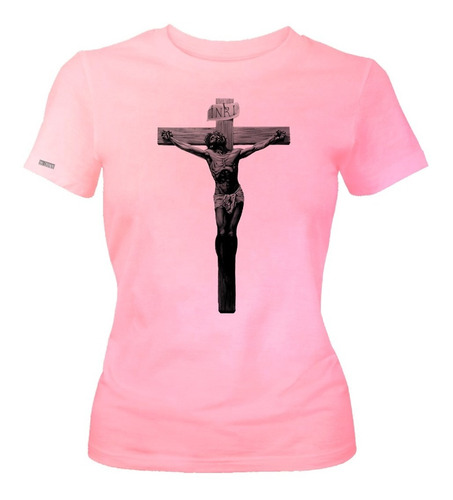 Camiseta Jesucristo En Cruz Blanco Y Negro Dama RLG Inp Ikrd