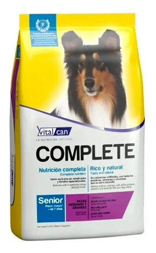 Vitalcan Complete Senior Dog 20kg. Envíos A Todo El País