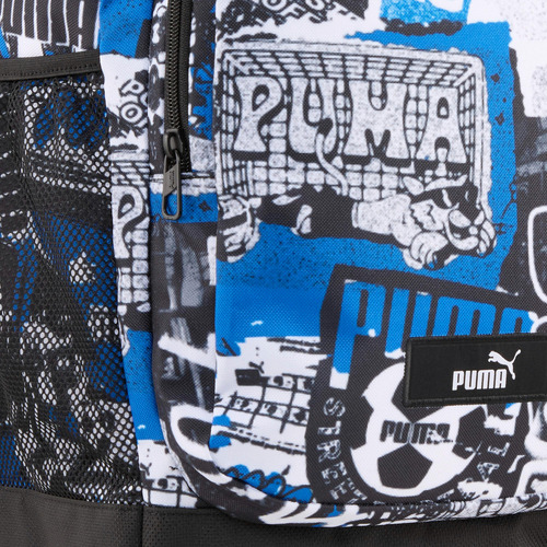 Mochila Puma Academy Aop Backpack, Unisex, Azul Y Negro Diseño de la tela Lisa