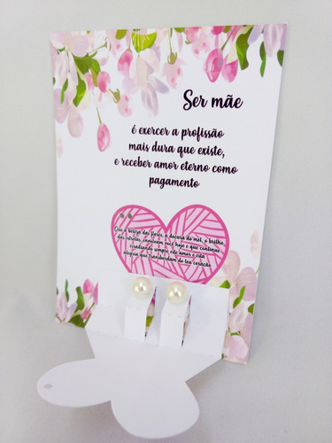 Arte Cartão Dia Das Mães Silhouete Com Porta Brincos
