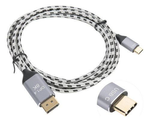 Cable Adaptador De Vídeo 2m 8k Hd Type-c A Displayport Dp1.4