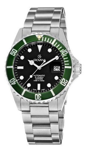 1571.2134 Diver Diver Negro Grovana Hombres Dial Verde Bisel