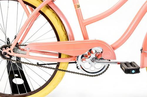 Bicicleta Mercurio Cruiser Retro Salpicaderas Rodada 26 Color Salmón