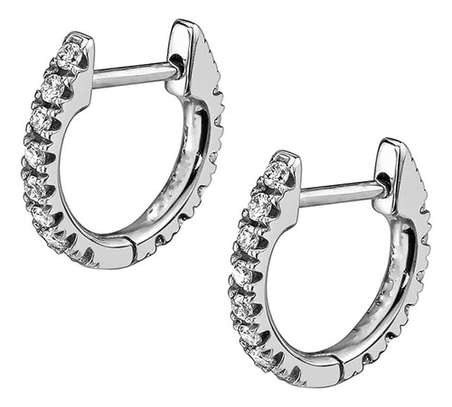 Aretes Aro Unisex Pequeños Chapados En Rodio 925 Plata Helad