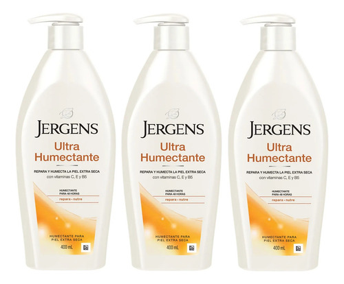 3 Crema Corporal Jergens Ultra Humectante 400ml