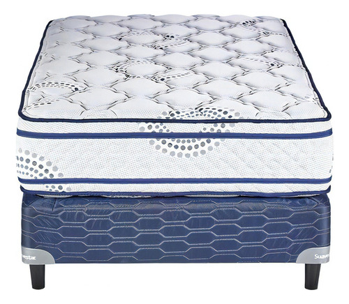 Sommier Suavestar Espuma Atmosphere 1 1/2 plaza de 190cmx100cm  azul y blanco