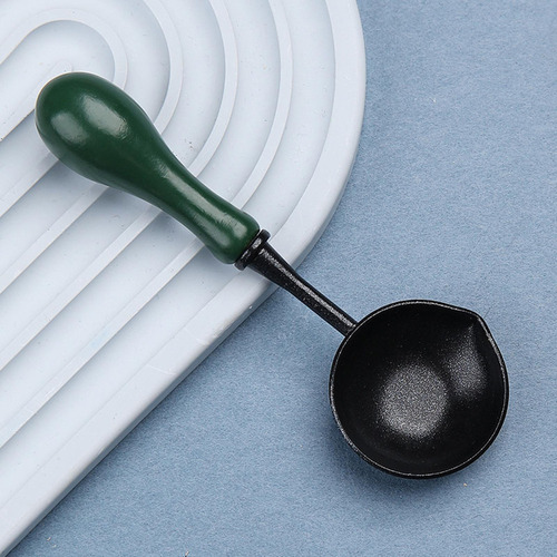 Elegante Juego De Cucharas De Cera Con Mango De Madera Para