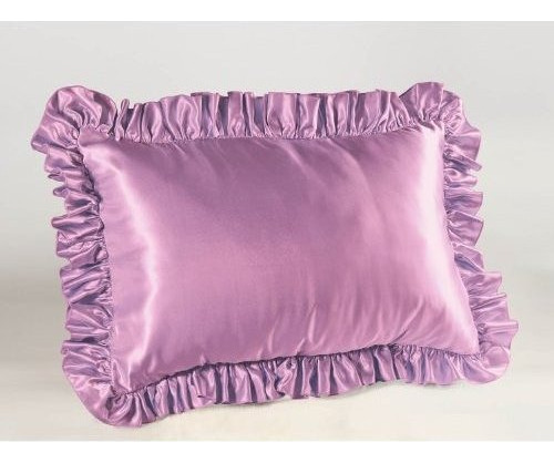 Funda De Almohada Con Volantes De Satén Lavanda, Está