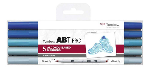 Tombow Abt Pro Abtp-5p-5 Marcador A Base De Alcohol Con Dos.