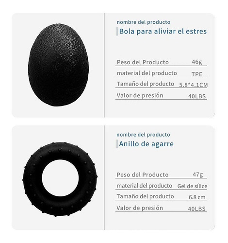 Imagen 4 de 10 de Kit Fortalecedor Entrenador De Agarre Resistencia Mano Dedos