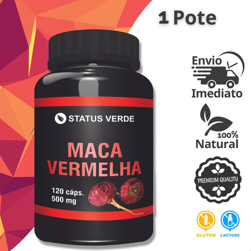 Maca Peruana Vermelha 120 Cápsulas - Status Verde