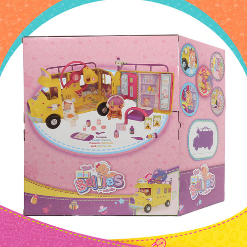 Playset Para Muñecas Y Muñecos Famosa The Bellies The Mini Bellies Autobús Divertido Mini Bonnie Color Fun Bus / Set Con Muñeca / +20 Accesorios