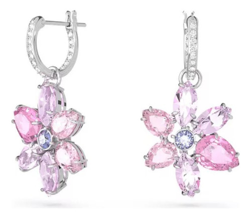 Aretes Swarovski Gema Tallas Mixtas Flor Roses Rodio