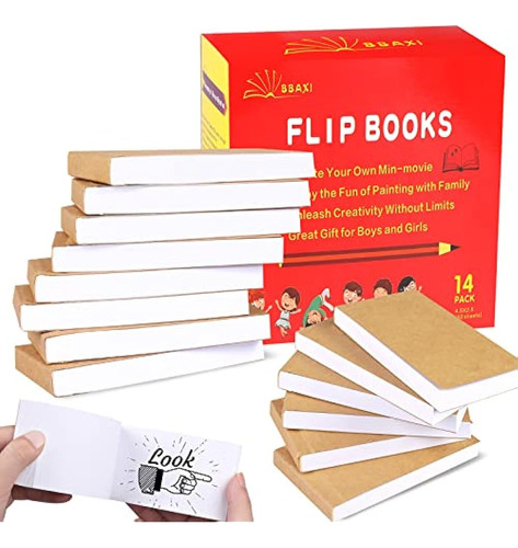 Paquete De 14 Flipbooks En Blanco, 840 Hojas (1680 Páginas) 