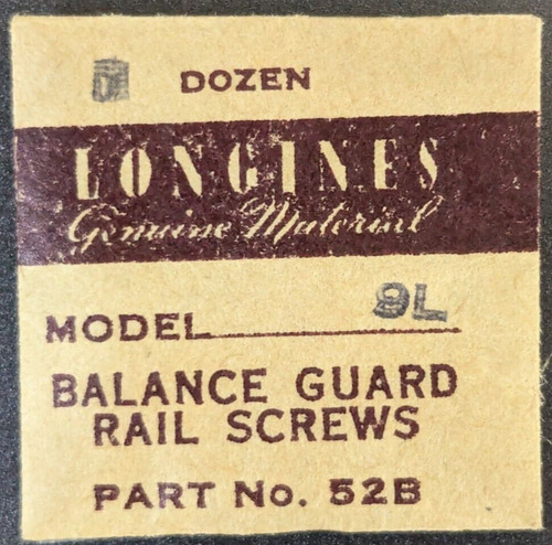 Lot Of 22 Nos Genuine Longines Cal. 9l Balance Guard Rai Ccg