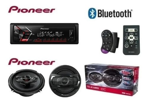 Imagen 1 de 1 de Reproductor Pioneer Bluetooth + Cornetas Pioneer 6 1/2 Combo